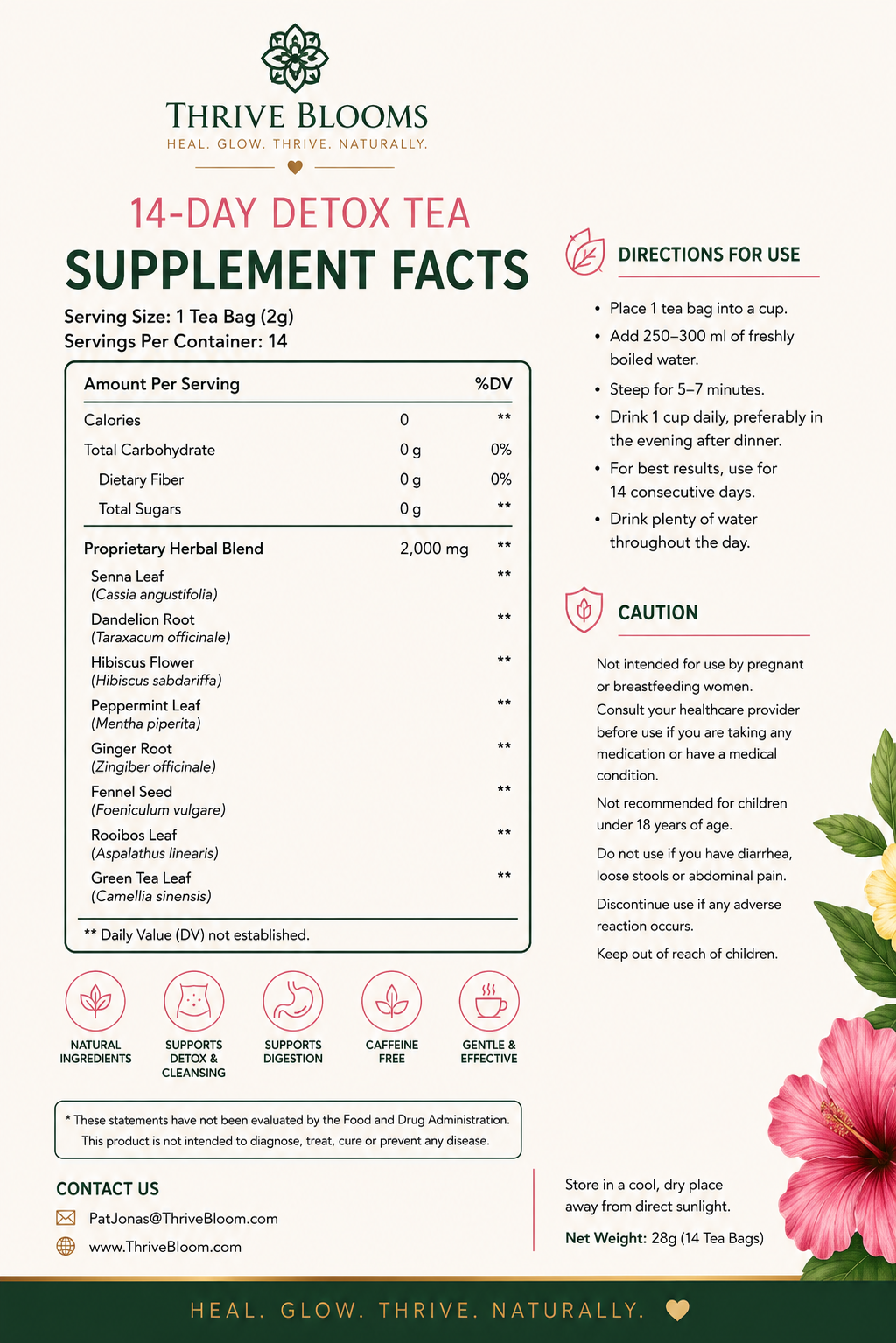 Thrive Blooms 14-Day Detox Tea